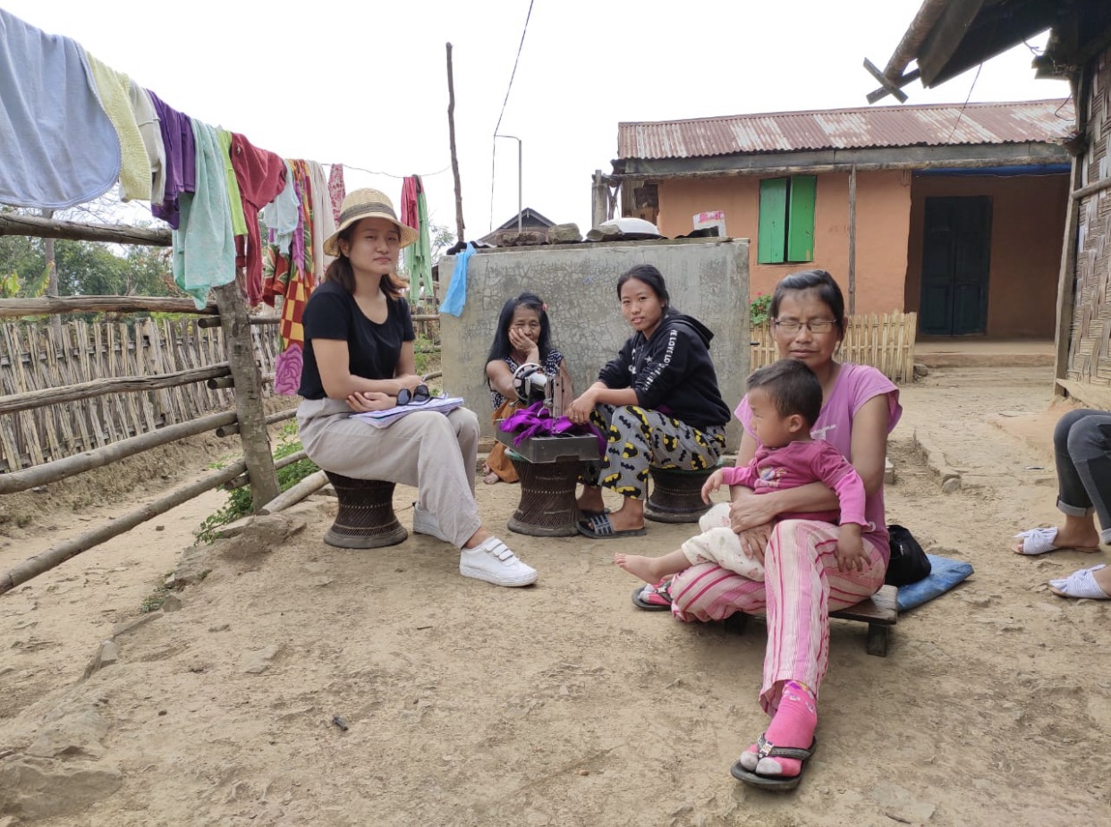 Field research session with women in rural community